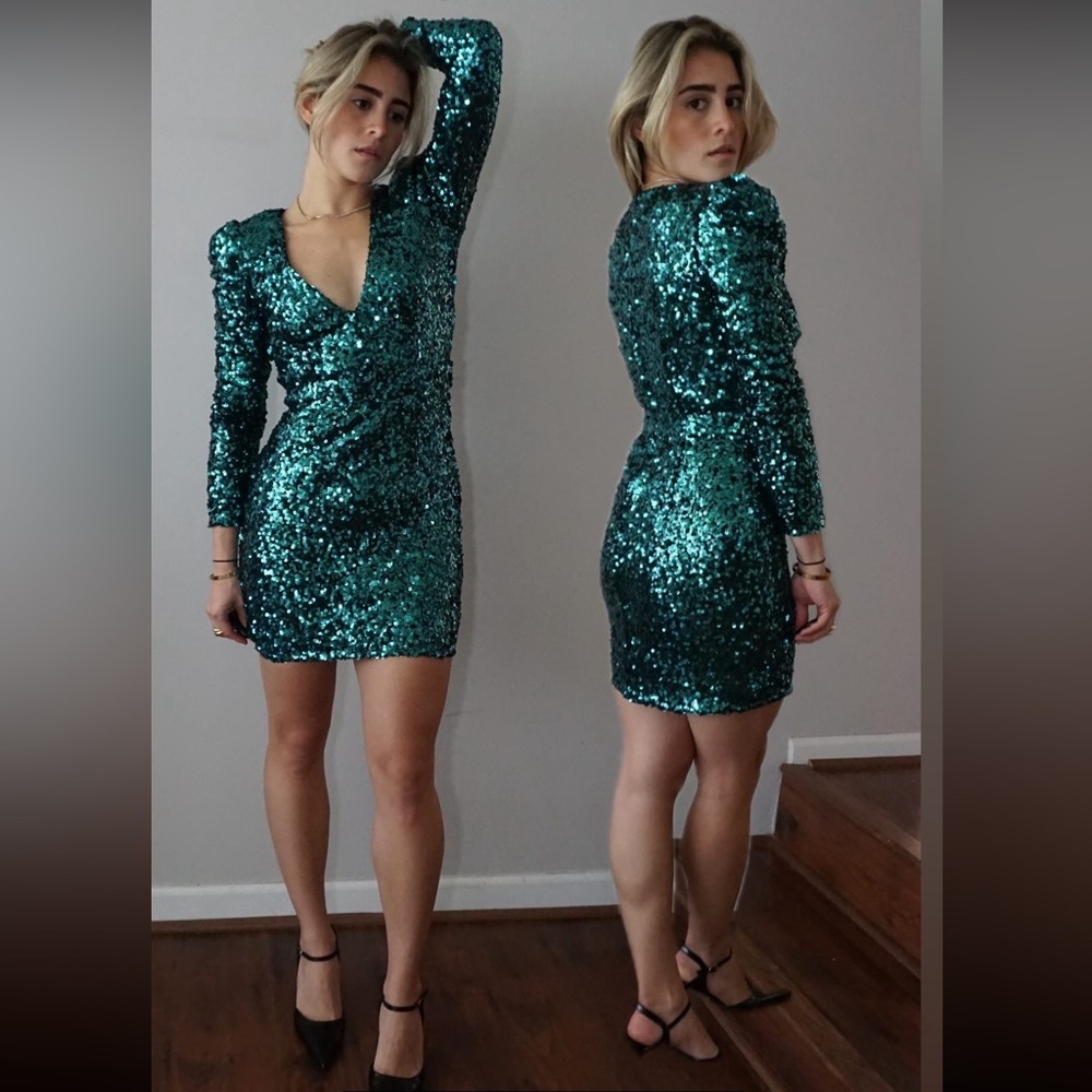 Lulus green sparkling dress, size XS